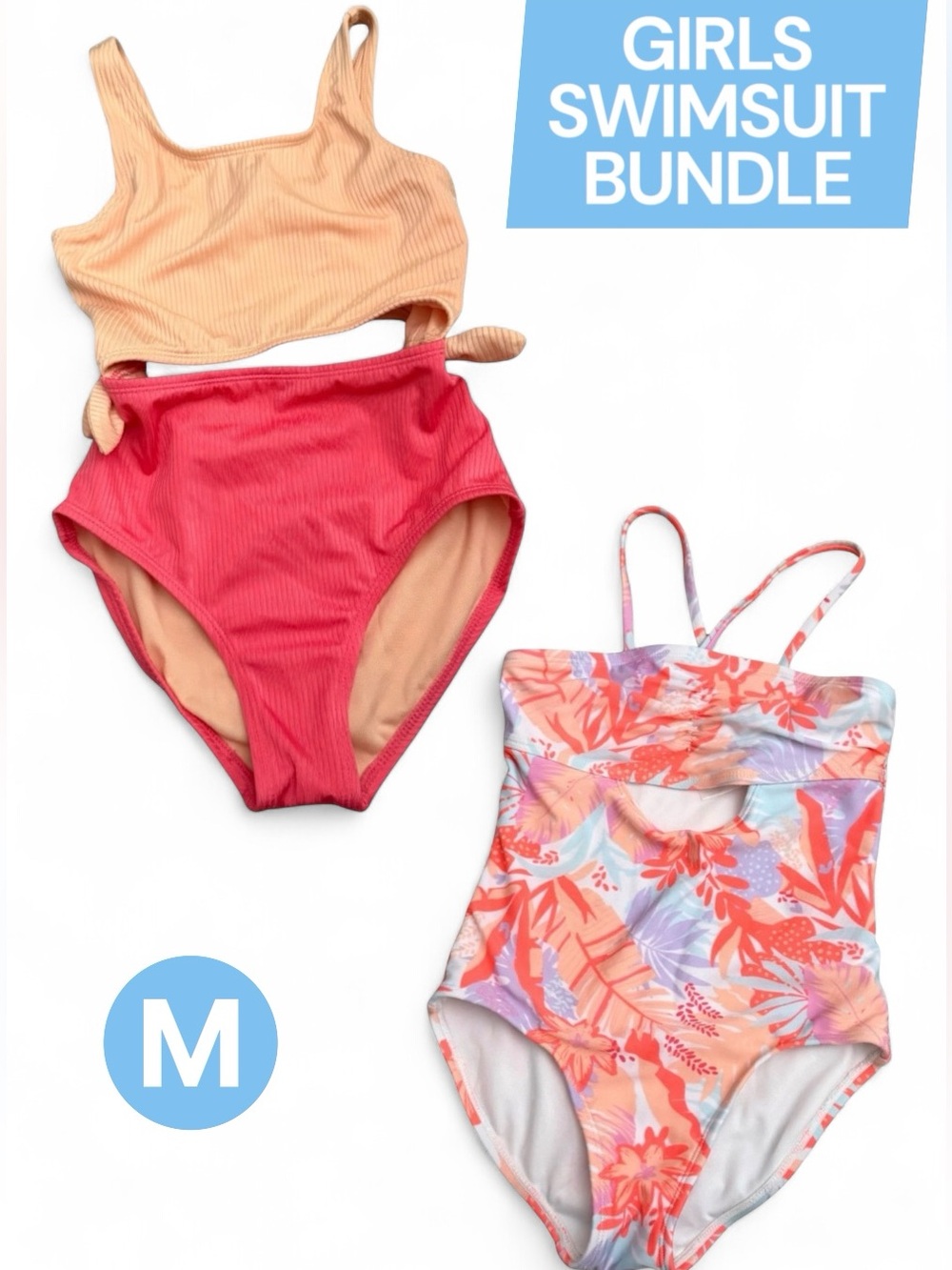 Art Class Girls One-Piece Swimsuits Bundle Size M (8)